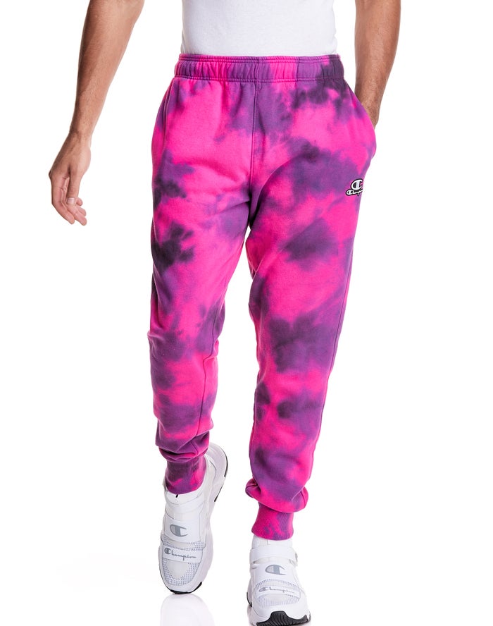 Champion Mens Joggers NZ - Astro Dye Embroidered C And Script Logo Purple/Black ( 3241-AGYIP )